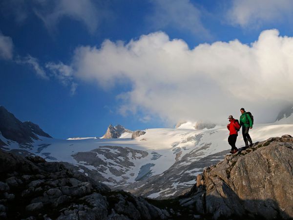 Im Abstieg vom Dachsteingletscher kurz vor der Simonyhütte