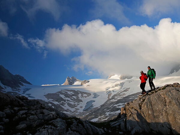 Im Abstieg vom Dachsteingletscher kurz vor der Simonyhütte